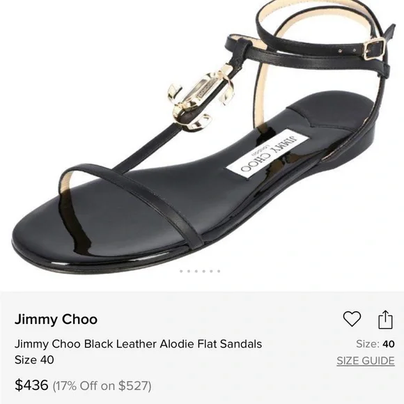 Jimmy Choo Black Logo Sandals - Picture 4 of 4